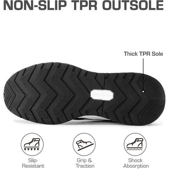 Women’s Black Waterproof Lace Up Anti-Slip Warm Snow Booties Sneakers - Picture 4 of 6